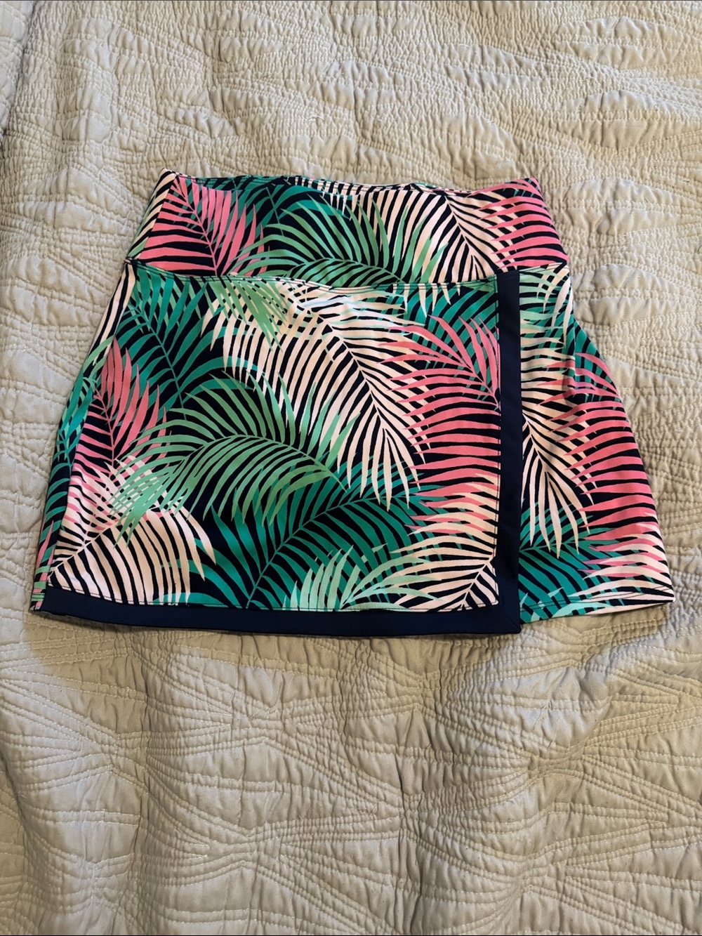 Tommy Bahama Tropical Leaf Mini Skirt - Pink, Green & Navy